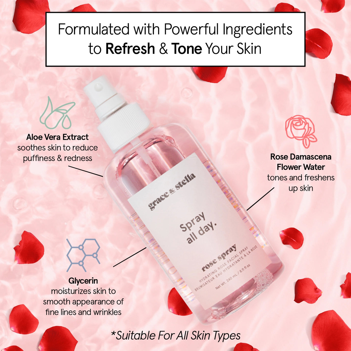 Rose Toner Spray (240 Ml) - Healthy Gal