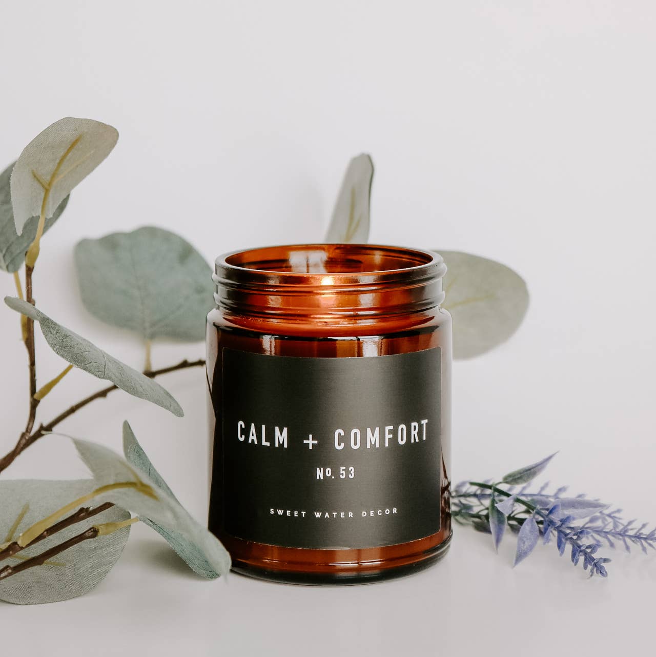 Calm and Comfort Soy Candle - Amber Jar - 9 oz - Healthy Gal