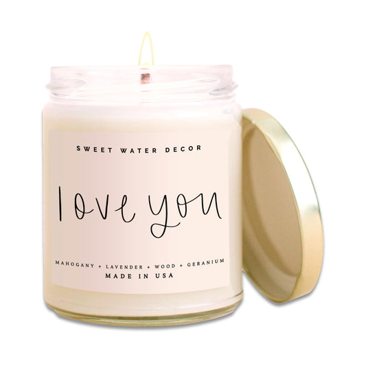 Love You Soy Candle - Clear Jar - 9 oz - Healthy Gal