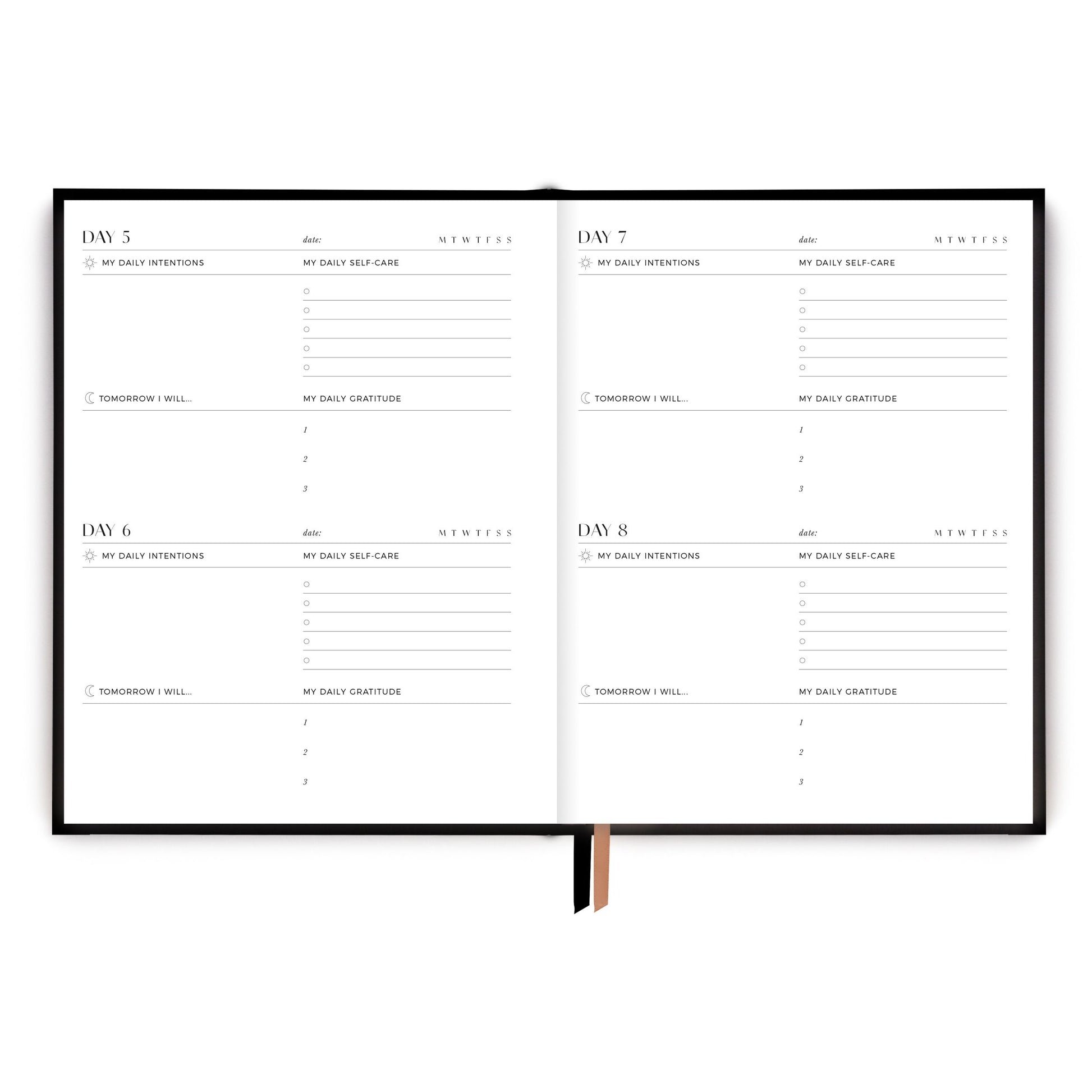 Self Care Planner- Black - Hometown Refuge 