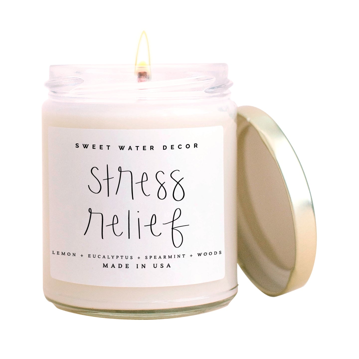 Stress Relief Soy Candle - Clear Jar - 9 oz - Healthy Gal